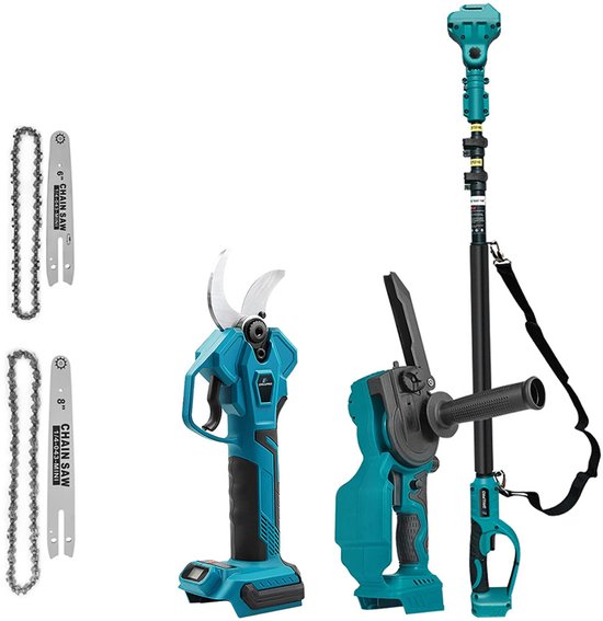 Elektrische Heggenschaar 2-in-1 Borstelloze Snoeischaar 0-35mm Snoeibereik met 4 Snelheidsinstellingen en Uitschuifbare Steel, Real-Time Batterijweergave
