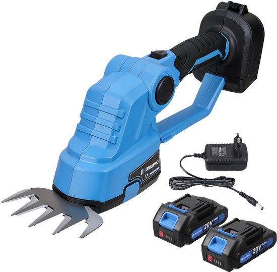 Elektrische Heggenschaar 21V - 8" Mes - 1200 slagen/min - 1/4" Snijcapaciteit - Inclusief 2 Accu’s - Draadloos en Krachtig voor Tuinonderhoud van Merkloos	