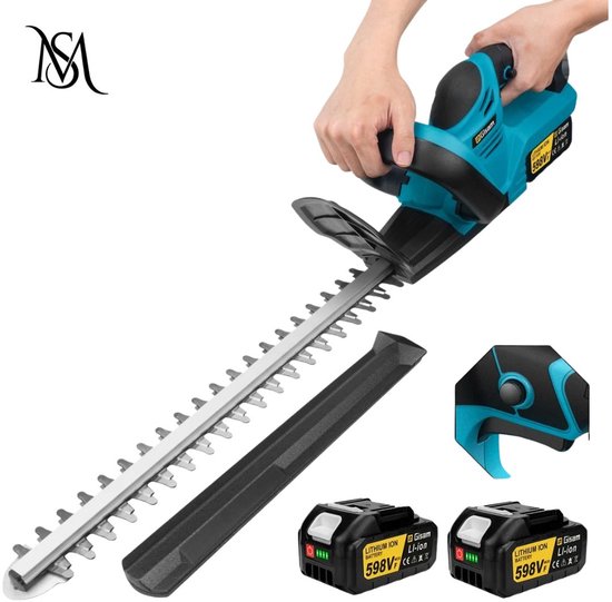 Elektrische Heggenschaar - Draadloze Accu Snoeischaar - 20000 RPM Borstelloze Motor - 2000W Tuingereedschap - Heggenschaar Lang - Snoeischaar lang - Elektriche Snoeischaar - Snoeiapparaat - Struikensnijder - Lichtgewicht - Inclusief 2 Accu’s van Merkloos	