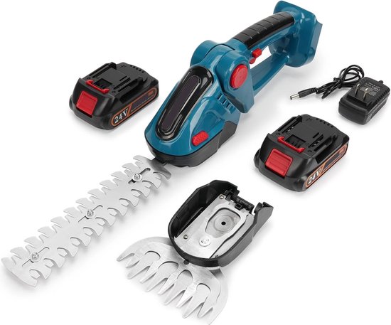 Elektrische Heggenschaar - Elektrische Snoeischaar - Takken Snoeier - Snoeischaar - Heggenschaar - Draadloos - 1x Accu - Blauw
