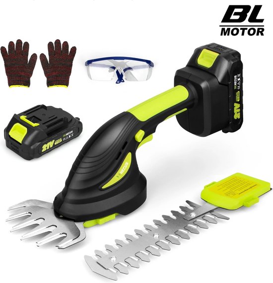 Elektrische Heggenschaar - heggenschaar- Heggentrimmer - Elektrische Heggentrimmer - 2x Accu - met Opbergdoos - Groen - 1500Mah van VONROC