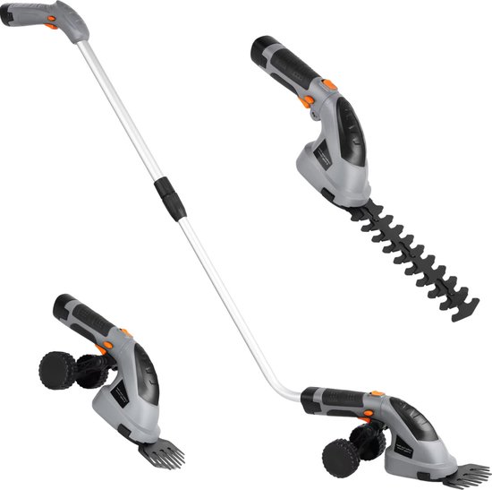 Elektrische heggenschaar - Met accu - 2 in 1 - Telescopische takkenschaar - Grijs - Snoeischaar - Draadloos - Telescopisch - Steel van Ningbo
