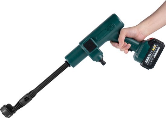 Elektrische hogedrukreiniger - Draadloos - 6-in-1 - 21V Accu - Inclusief accessoires - Groen van Merkloos	