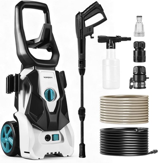 Elektrische Hogedrukreiniger met Schuimkanon en Diverse Spuitstanden - 100 Bar van Merkloos	