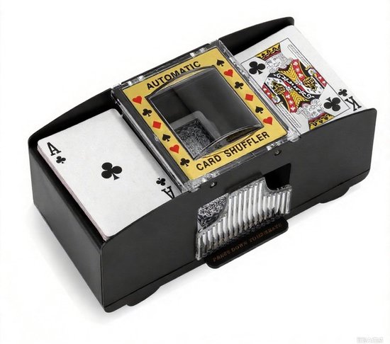Elektrische kaartenschudmachine voor 1-2 decks - batterij-aangedreven mengmachine - kaartenmixer - kaartenschudder - kaartenschudapparaat voor UNO - Blackjack en Texas Hold Em van Merkloos	
