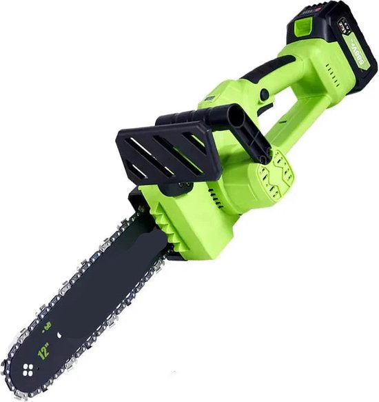 Elektrische Kettingzaag - Accu Kettingzaag - 6000W - 18V - 20000rpm- Tuinboom snoeigereedschap - 15m/s - 12 Inch - 2 Batterij - Snijbreedte 60cm van Tervo