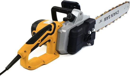 Elektrische kettingzaag - Boomzaag machine - Tuinonderhoud Snoeien - Automatische kettingsmering - 16 inch zaagblad - Kopergeel van Merkloos	
