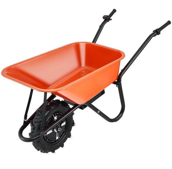 Elektrische kruiwagen - Tuinkar & Kiepkar - Vermogen 500 W - Draagvermogen 150 kg - Railwielen - Metalen handvat - Afmeting 151 x 60 x 70 cm