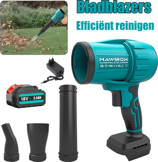 Elektrische luchtblazer, blad- en stofblazer / opblaasapparaat met verstelbare snelheid, voor kantoorcomputers, bouwplaatsen, thuis, tuin, gazononderhoud en stofverwijdering in autohoeken. van Merkloos	