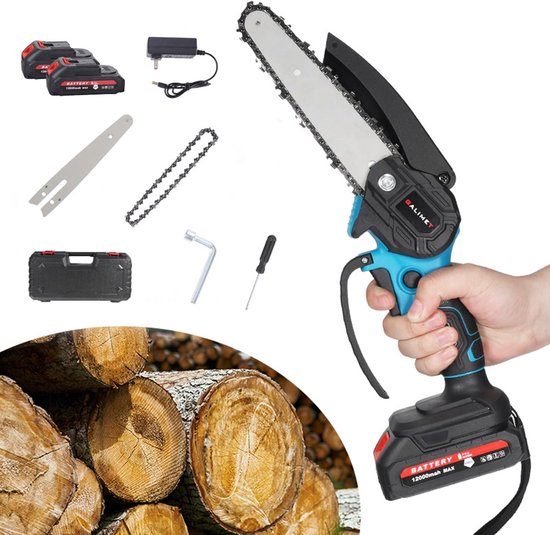 Elektrische Mini Kettingzaag 6 Inch met Accu voor Tuinieren en Hout Zagen van Merkloos	