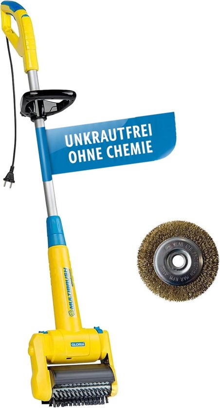 Elektrische Onkruidborstel 230V - Traploze Snelheidsregeling - Multifunctioneel voor Terras en Voegen - Met Telescoopstang