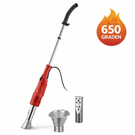 Elektrische Onkruidbrander 2000W – 650°C Thermische Onkruidverdelger – Met 2 Mondstukken – 1,8 m Kabel – Voor Bestrating, Oprit & BBQ van Merkloos	