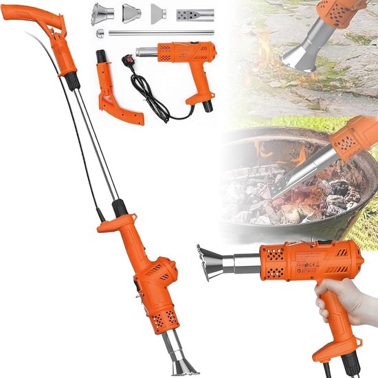 Elektrische onkruidbrander - Hete lucht onkruidverwijderaar - Tuinonderhoud - 2000W vermogen 650°C - 50 cm kabel - Oranje