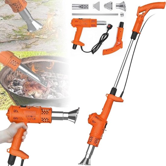 Elektrische onkruidbrander - Hete lucht tool - Tuin onderhoud - Milieuvriendelijk ontwerp - 2000 Watt - Oranje