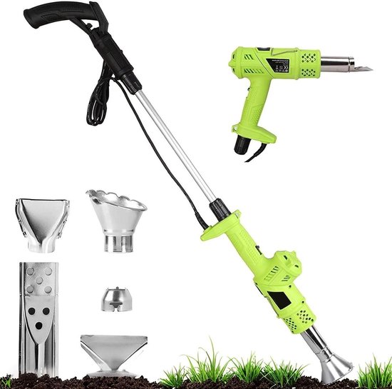 Elektrische onkruidbrander - Heteluchtpistool Tuin - Onkruid Verdelgen - 3-in-1 Multifunctioneel - 500 l/min - Groen