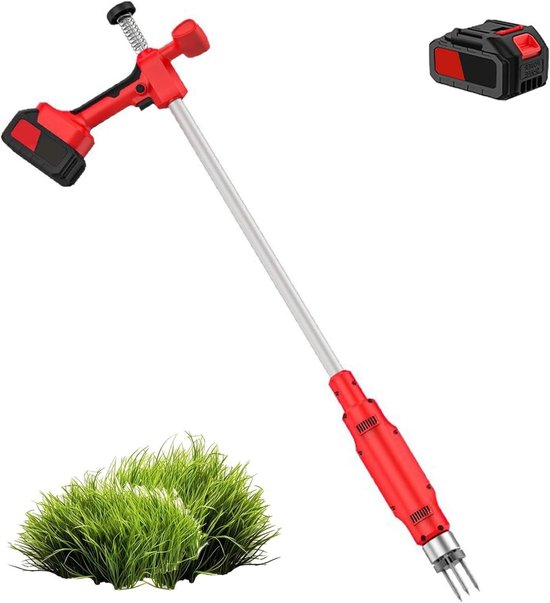 Elektrische Onkruidtrekker - Onkruidverwijderaar Gazon - Tuinonderhoud - Draadloos Werken - 98 cm - Rood