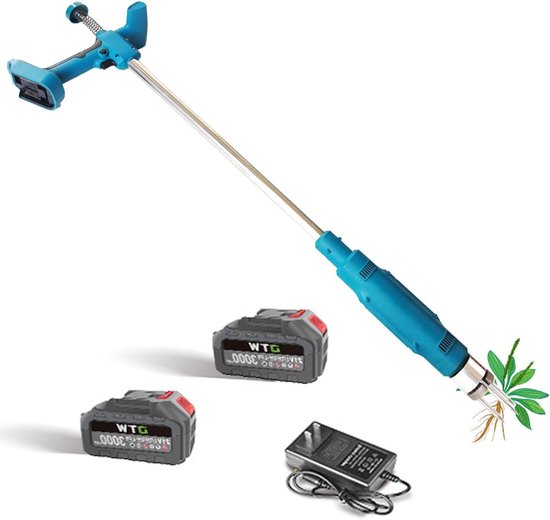 Elektrische Onkruidtrekker - Onkruidverwijderaar Staand - Gazon Onderhouden - Stalen Klauwkop - 102 cm - Zilver