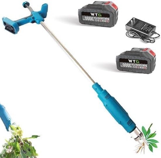 Elektrische Onkruidtrekker - Wortelverwijderaar Tuin - Gazon Onderhouden - Staande Bediening - 1.54 kg - Blauw