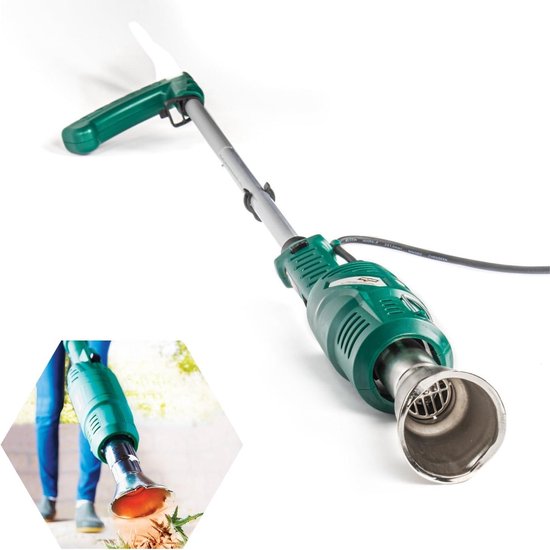 Elektrische onkruidverdelger - Onkruidbrander - Onkruid verwijderen - Chemievrij tot 600°C - 7x7x95cm - Groen