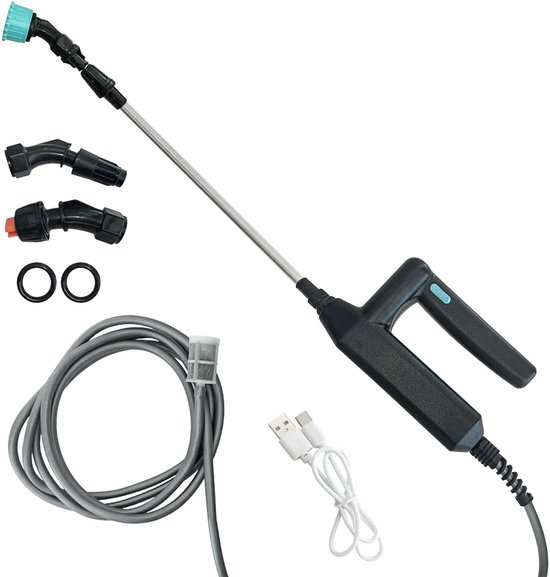 Elektrische Plantensproeier - 7.4 V - Elektrische Plantensproeier met 5 M Slang en 3 Sproeiers - Elektrische Druksproeier - USB-C Aanval - Tuinspuit, Drukspuit voor Tuin, Erf, Gazon, Onkruid van Merkloos	
