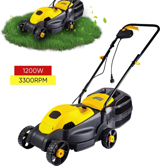 Elektrische - Professionele - Duw - Grasmaaier - Verstelbare Snijder - Hoogte Verstelbaar - Grasmaaier - Tuin - Zaagblad - Maaiblad - Grastrimmer - Onkruid - Startknop - Handgeduwde huishoudelijke grasmaaier van Merkloos	