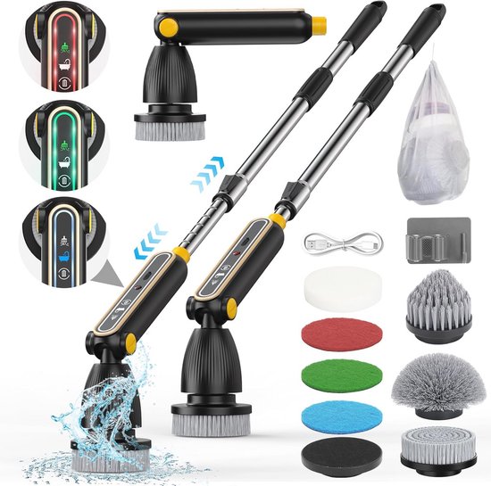 Elektrische Reinigingsborstel met Verwisselbare Borstelkoppen voor Badkamer, Tegels, Vloer en Auto van TILSWALL