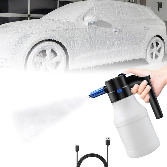 Elektrische Schuimspuit 1500ml met USB Oplaadbare Batterij voor Auto, Tuin en Thuis van Merkloos	