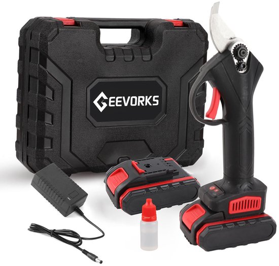 Elektrische Snoeischaar – 21V – Borstelloze Motor – Incl. 2 Accu’s & Lader – Voor Tuin & Boomgaard van Merkloos	