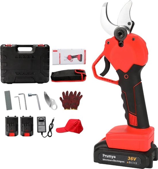 Elektrische Snoeischaar - Borsteloos - Draadloos - 750W - Met 2 Stuks 36V Batterij - Tuingereedschap - van Kraftronic