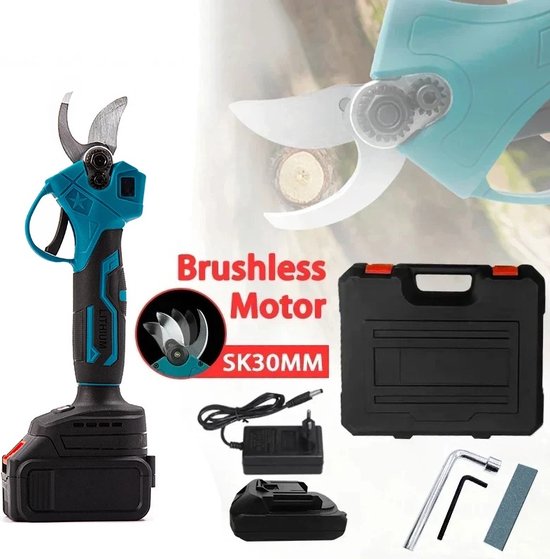 Elektrische Snoeischaar - Elektrische Schaar - Snoeischaar - Boomgaard - 25mm - Struik - Incl. Accu en Oplader - Voor Makita 18V Batterij van Merkloos	