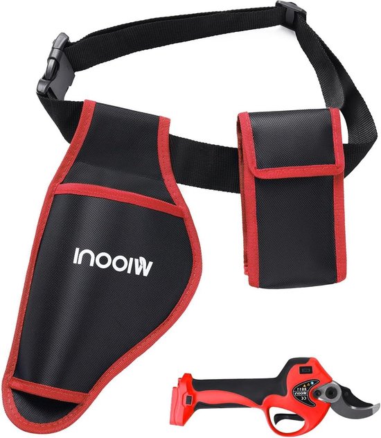 Elektrische snoeischaar holster - batterijzak rood - handig en duurzaam van Merkloos	