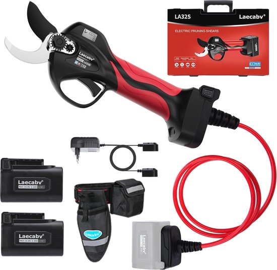 Elektrische Snoeischaar met Accu en LCD-display voor Tuinieren - Max. 32 mm Snijdiameter van Merkloos	