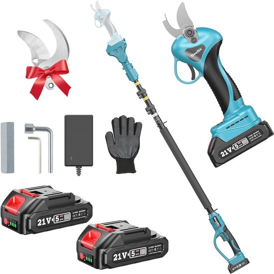 Elektrische Snoeischaar met Accu - Telescoop Takkenschaar tot 4,57 m Bereik van Workzone