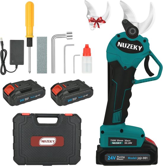 Elektrische snoeischaar met dubbele 24V accu en 30-40mm snoeidiameter van Güde