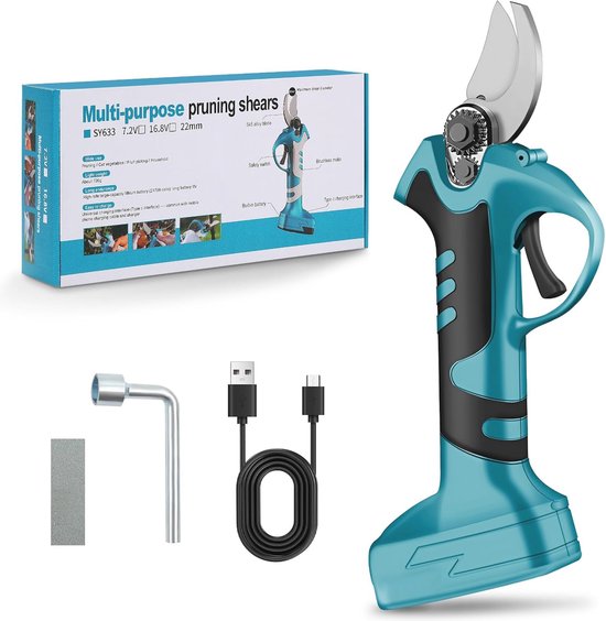 Elektrische Snoeischaar met Oplaadbare Accu, 2000 mAh en 1,2 cm Snijdiameter voor Tuinieren van Merkloos	