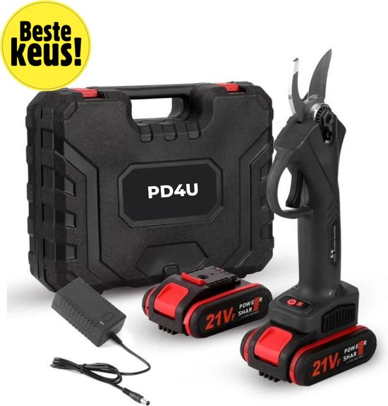 Elektrische Snoeischaar - Professioneel - Accu Snoeischaar - 2 Accu's - Tuinieren - Tuinschaar - 30mm van Merkloos	