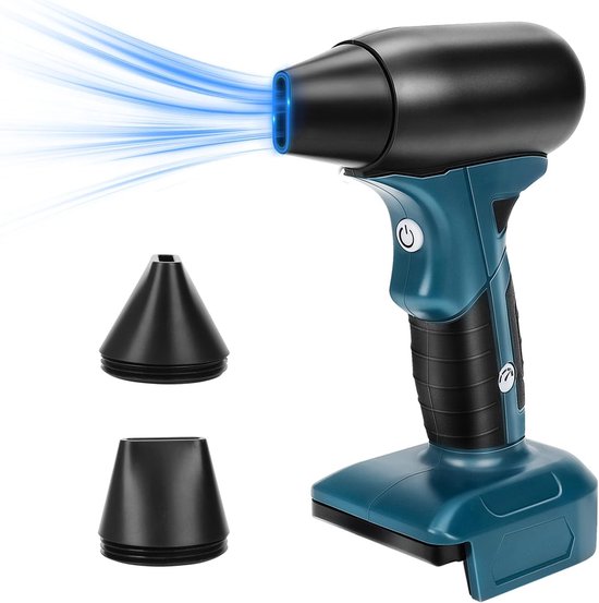 Elektrische stofblazer compatibel met Bosch B 18V-batterij, 130.000 RPM, draagbaar, borstelloos, 4 snelheden, met 1 mondstuk, persluchtspray voor het reinigen van pc's, toetsenborden en auto's (zonder
