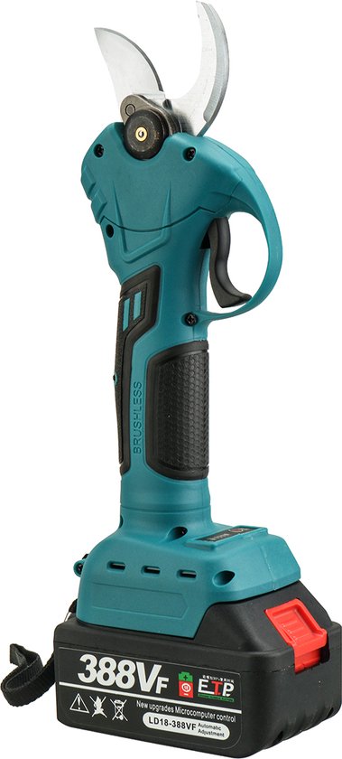 Elektrische takkenschaar Accu Borstelloze snoeischaar 30mm snijdiameter, elektrische tuinschaar met 1 accu van Merkloos	