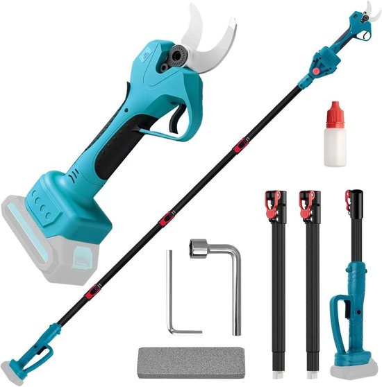 Elektrische takkenschaar voor Makita accu's, telescoop, draadloos, bereik tot 2,2 m. van Merkloos	