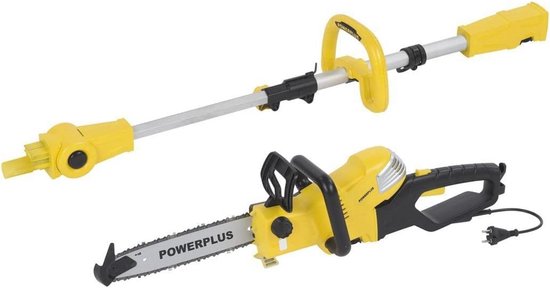 Elektrische telescopische kettingzaag 900W - 2-in-1 tuingereedschap met automatische kettingsmering en instelbare hoogte van Merkloos	