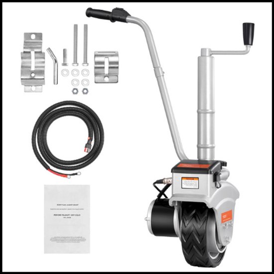 Elektrische Trailer Dolly 5000 lbs – Trolley Mover – 350W 12V Motor – 22 ft/min Snelheid – 600 kg Draagvermogen – Automatische Rem – 8” Rubber Wiel – CE Gecertificeerd van Merkloos	