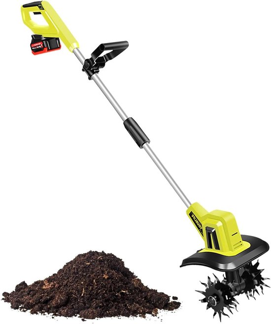 Elektrische Tuinfrees - Bodemfrees Grondbewerker - Tuinonderhoud - Draadloos met Batterij - 105 cm Freesbreedte - Zwart