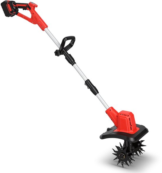 Elektrische tuinfrees cultivator voor losmaken van de bodem, 400W rood en zwart van Merkloos	