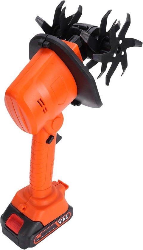 Elektrische Tuinfrees - Draadloze cultivator - Bodem losmaken - Krachtige 235rpm motor - 30.99 x 17 cm - Zwart