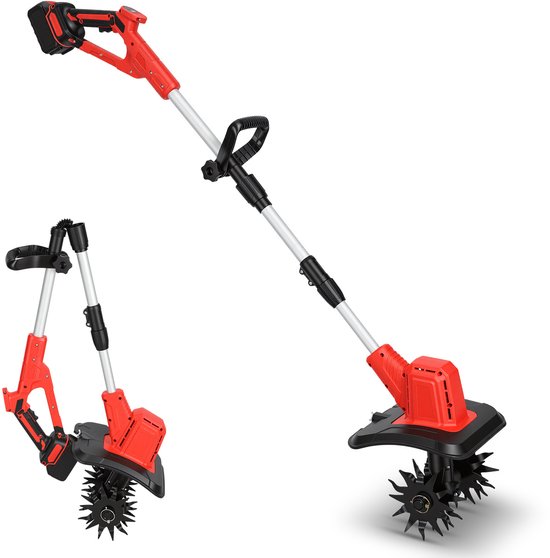 Elektrische tuinfrees motorhakselaar voor tuin en moestuin, 400W rood en zwart van Merkloos	