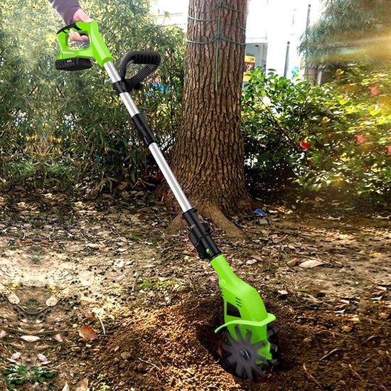 Elektrische Tuinfrees - Snoerloze Rotavator - Bodem Losmaken - Verstelbare Handgreep - 25cm Diep - Zwart