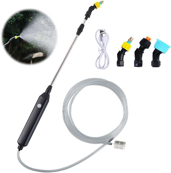 Elektrische Tuinsproeier - Tuinsproeier - Oplaadbare Spuitlans met 4 Nozzles en 5 m slang - Draagbare Elektrische Spuitlans - voor Water geven en Besproeien van Planten