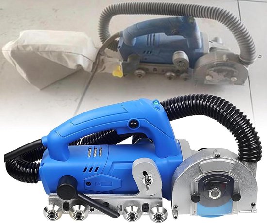 Elektrische Voegenreiniger - Tegelreiniger Voegen - Voegen Reinigen - Krachtige Koperdraadmotor - 17 mm - Grijs van Merkloos	