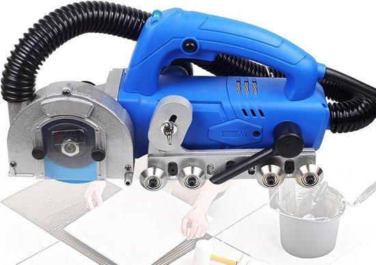 Elektrische Voegenreiniger - Tegelreiniger Voegmachine - Tegels Reinigen - Automatisch Stofzuigen - 100 mm - Blauw