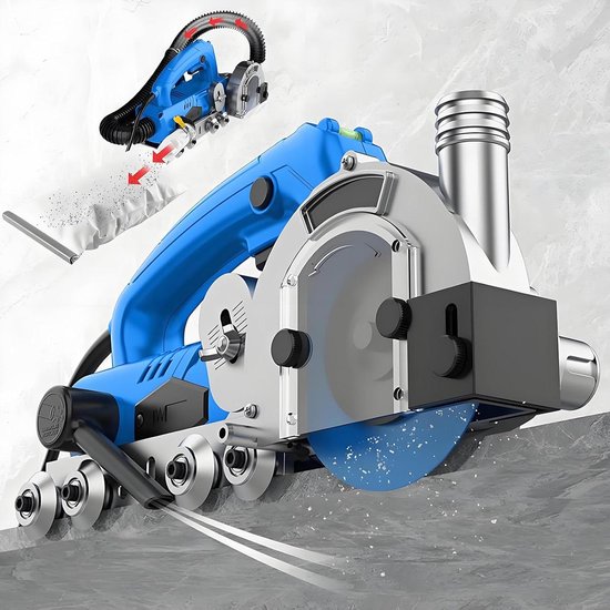 Elektrische Voegenreiniger - Tegelvoegmachine Groeffrees - Voegen Reinigen - Automatisch Stofzuigen - 3.4 kg - Grijs